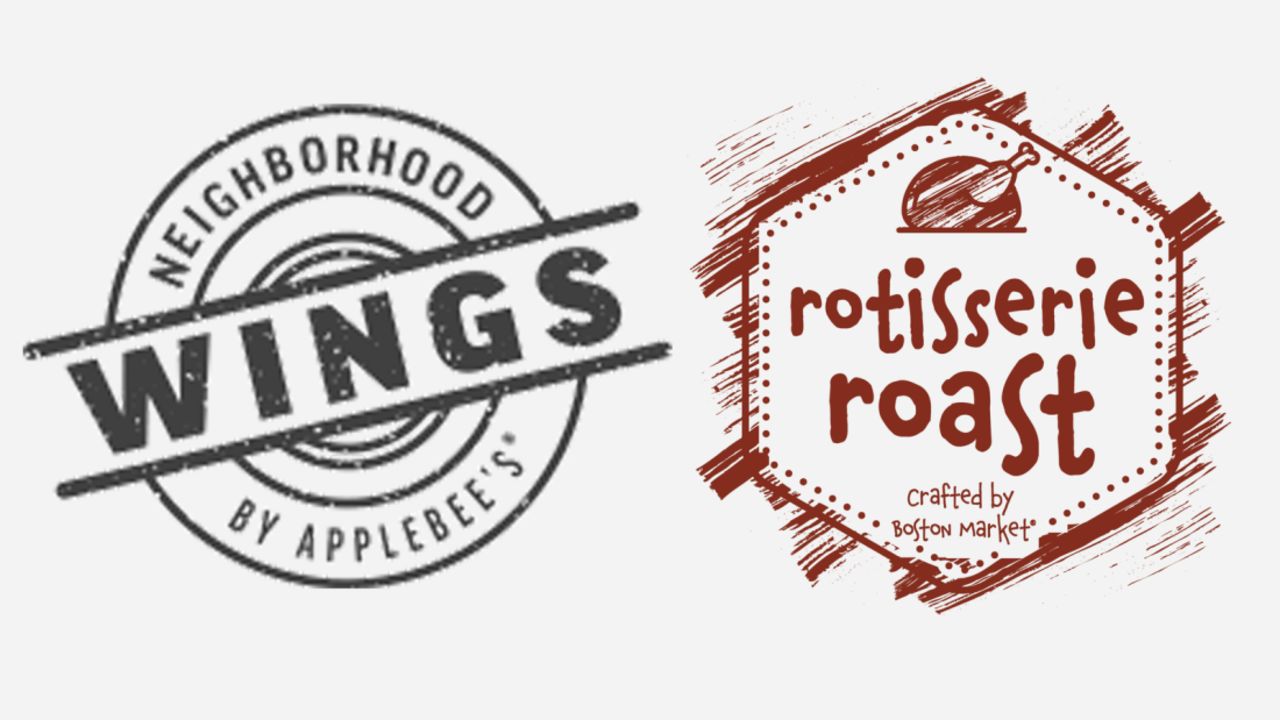 The logos for Neighborhood Wings and Rotisserie Roast.