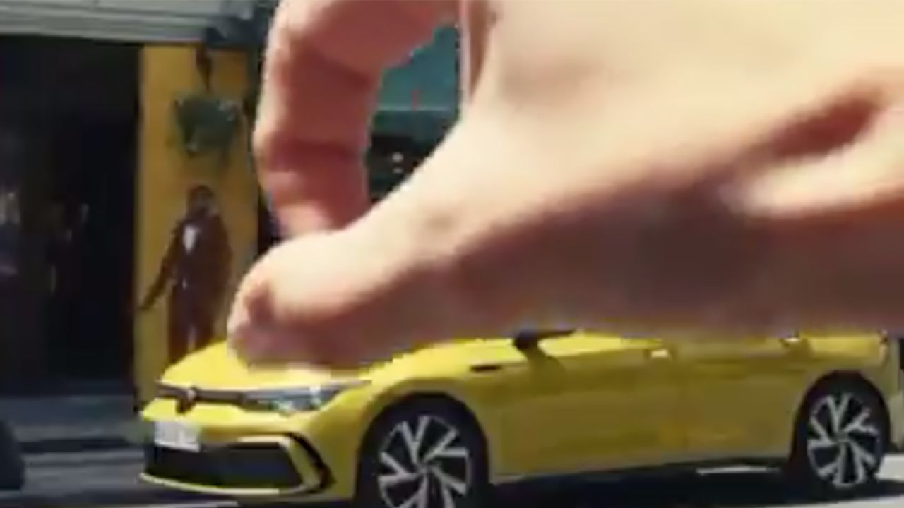 A screen grab of the  advert. Volkswagen has withdrawn the video, but it was re-posted elsewhere on social media.