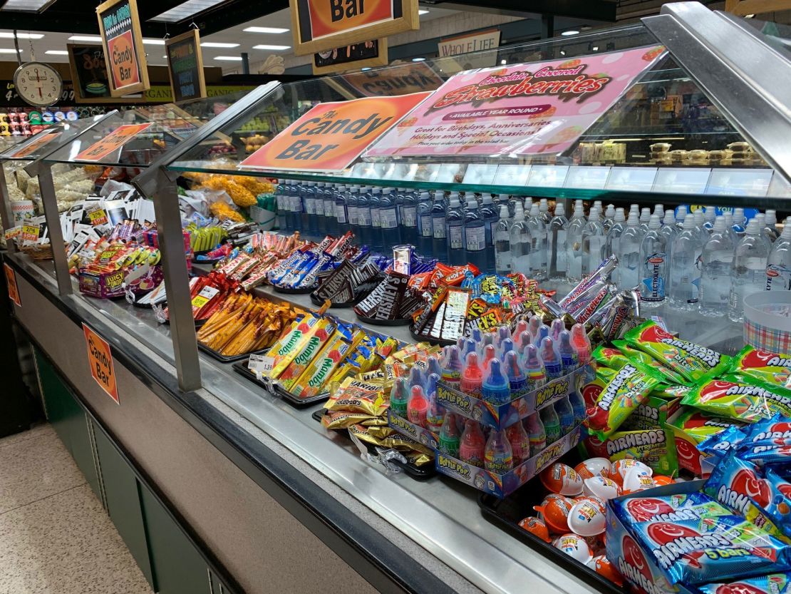 What used to be a salad bar at one Dierbergs supermarket is now a candy bar.