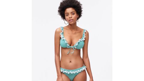 J. Crew Scalloped Ruffle French Bikini Top