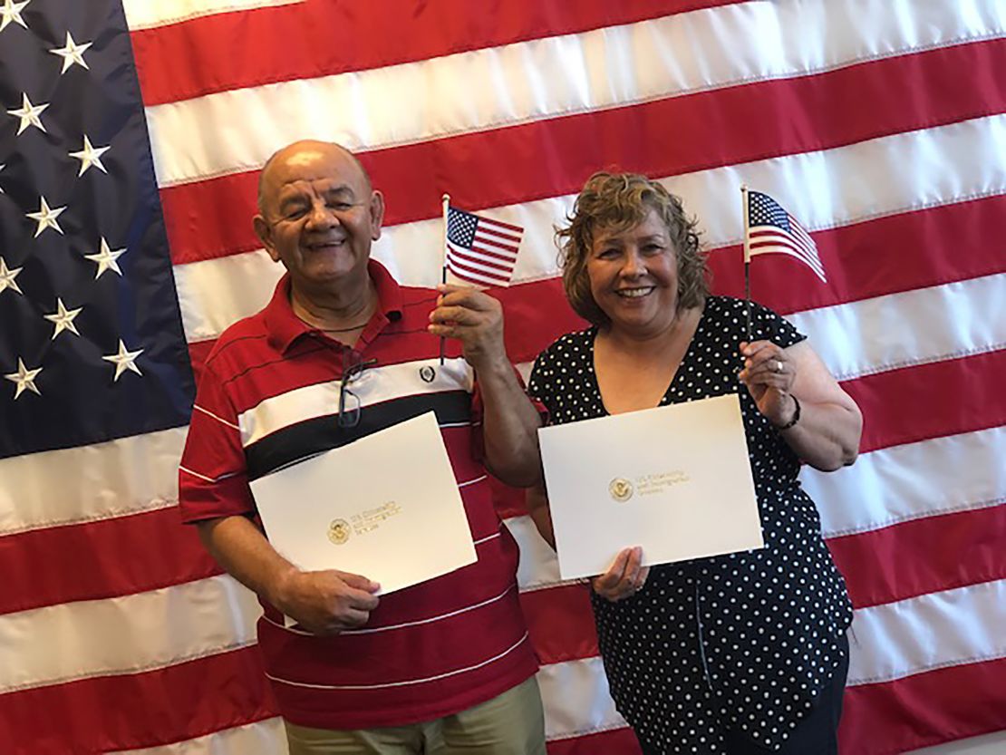 Colombian-born Carlos and Gloria Garcia became US citizens last year.