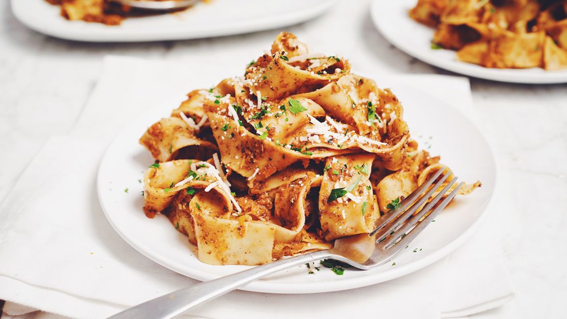 Hot for Food's vegan bolognese is vegetable-based but hearty.