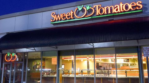 A Sweet Tomatoes restaurant that was temporarily closed due to the Covid-19 pandemic is seen on the day that Garden Fresh Restaurants announced that it will not reopen its 97 Sweet Tomatoes and Souplantation locations across the United States. 