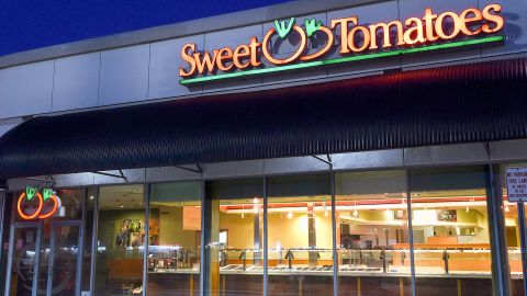 A Sweet Tomatoes restaurant that was temporarily closed due to the Covid-19 pandemic is seen on the day that Garden Fresh Restaurants announced that it will not reopen its 97 Sweet Tomatoes and Souplantation locations across the United States.