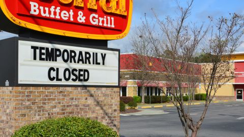 A closed Golden Corral restaurant in Raleigh, NC, on March 21, 2020.