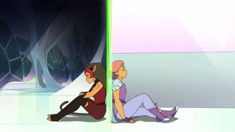 Catra and Glimmer in season five of "She-Ra and the Princesses of Power." 