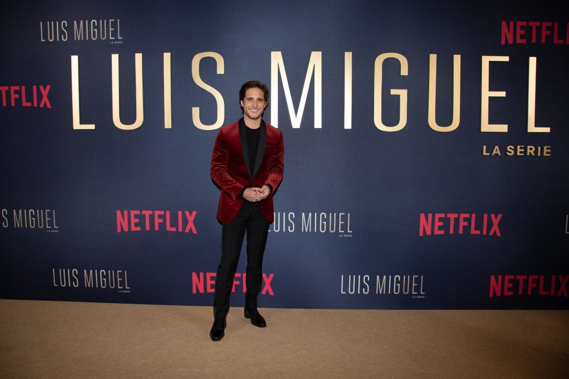Diego Boneta poses on the red carpet during the "Luis Miguel" premiere at Cinemex Antara on April 17, 2018, in Mexico City.  