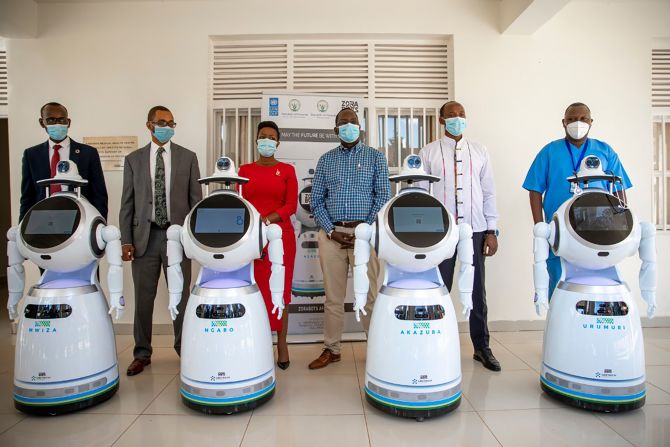 Rwanda enlisted the help of <a href="index.php?page=&url=https%3A%2F%2Fedition.cnn.com%2F2020%2F05%2F25%2Fafrica%2Frwanda-coronavirus-robots%2Findex.html" target="_blank">robots</a> for mass temperature screening, keeping track of medical records for Covid-19 patients, and monitoring overall patient status -- cutting down on contact and exposure risk between patients and healthcare workers.