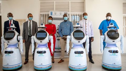 New robots have been donated to Rwanda's Ministry of Health to help fight the spread of coronavirus in the country 