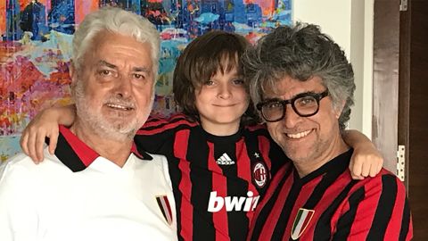 Paolo Agostinelli, right, is pictured with his father and son.