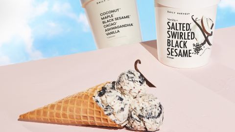 Daily Harvest Scoops Vanilla + Salted, Swirled Black Sesame Ice Cream 