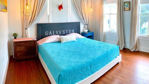 Amy Offield's beach bungalow Airbnb in Galveston, Texas.