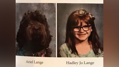 Ariel and Hadley Jo in the yearbook of St. Patrick Catholic School in Louisville.