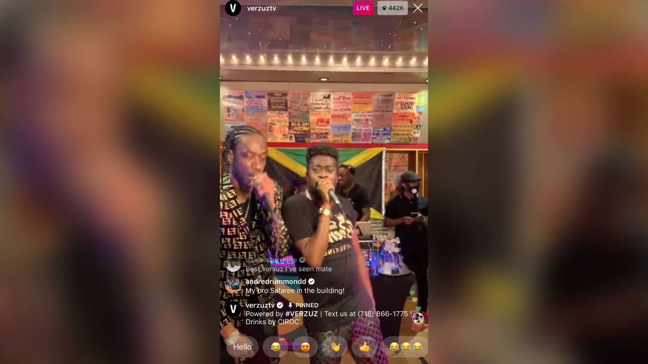 Reggae artists Bounty Killer, left, and Beenie Man compete against each other on Instagram Live on Saturday, May 23, 2020. 