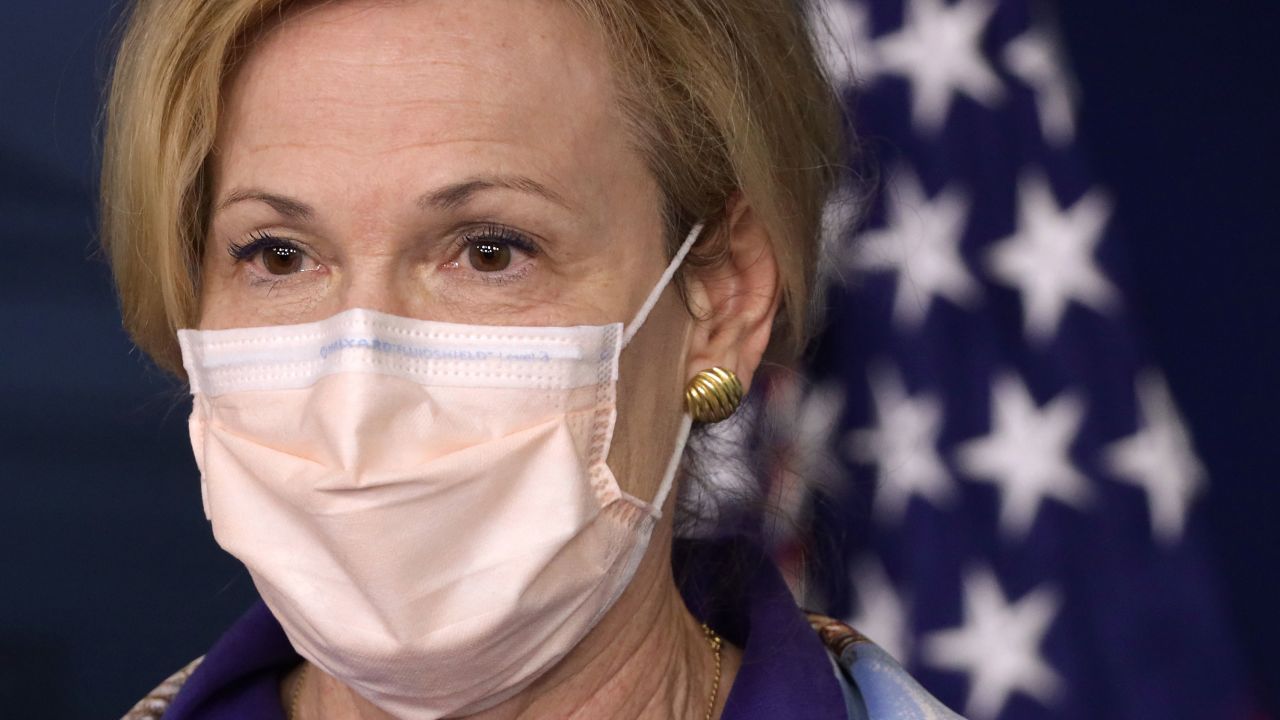 WASHINGTON, DC - MAY 22:  White House coronavirus response coordinator Deborah Birx speaks during a news briefing at the James Brady Press Briefing Room of the White House on May 22, 2020 in Washington, DC. President Trump announced news CDC guidelines that churches and places of worship are essential and must reopen now. (Photo by Alex Wong/Getty Images)