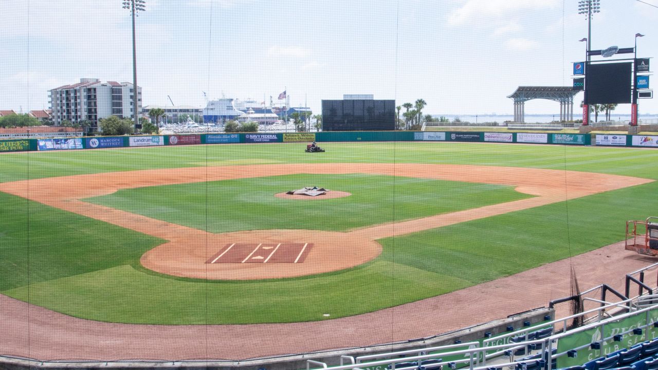 view of infield from seat - Picture of Blue Wahoos Ballpark, Pensacola -  Tripadvisor