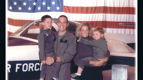 Marine Corps Major John Ruocco, his wife Kim and their two boys.