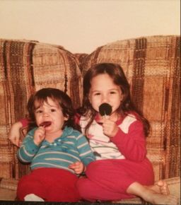 Michelle (left) and her sister Nicole Langhorst as children.