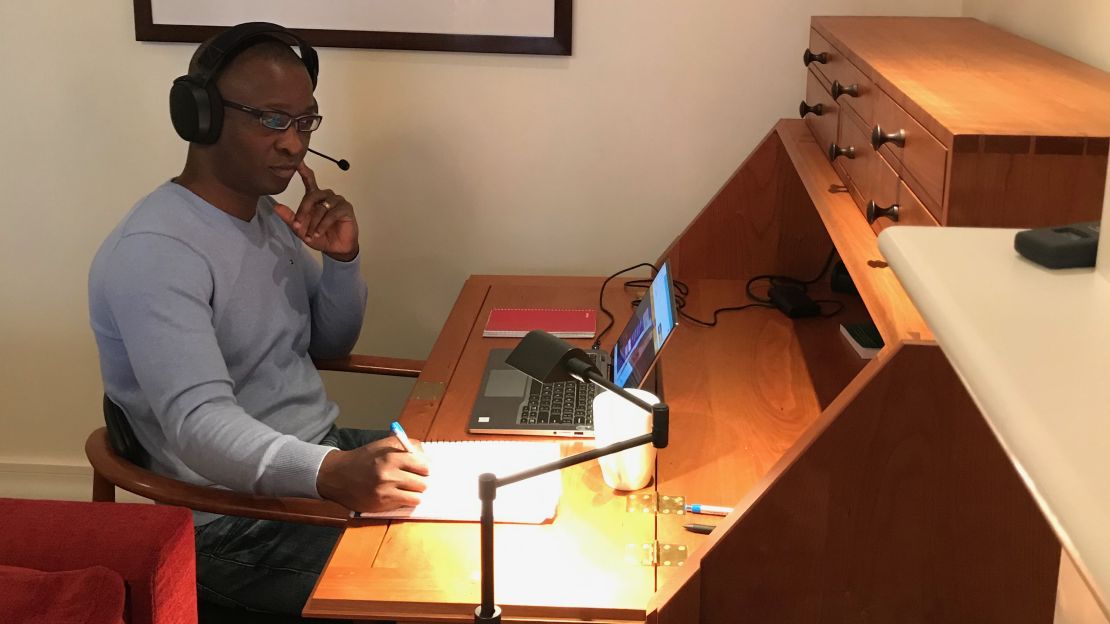 Alexander Miamen, 39, a Harvard Medical School student, knows the value of effective contact tracing after his experience performing it during the 2014 Ebola outbreak in West Africa. 