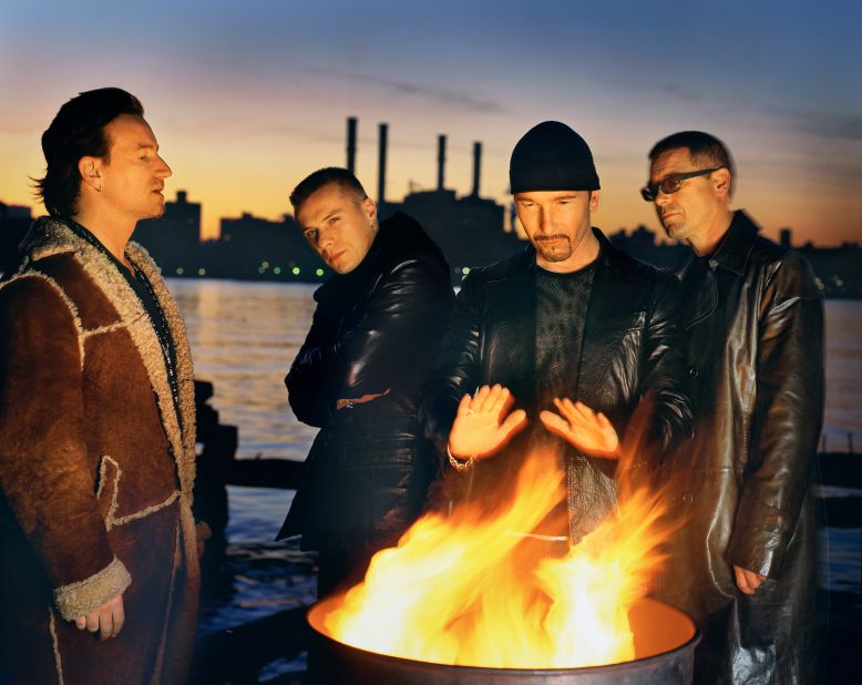 Irish band U2 shot for Rolling Stone magazine in New York, in 2000. 