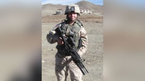 Army Staff Sergeant Michelle Langhorst in Afghanistan. 