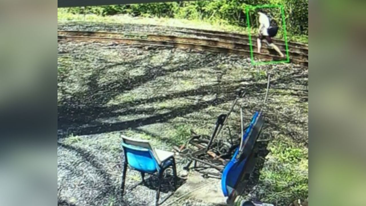 Video footage showed a man who matched Manfredonia walking on train tracks.