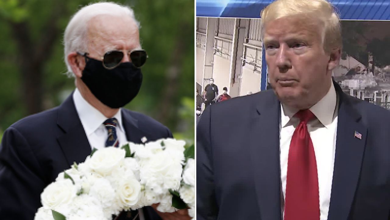 Biden mask Trump split