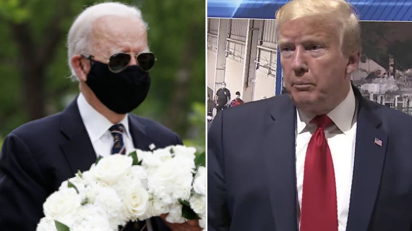 Biden mask Trump split