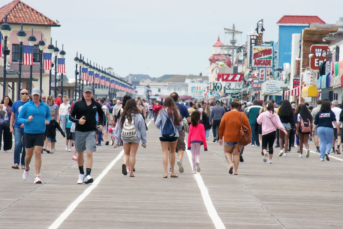 Memorial Day crowds on the Ocean City, Maryland boardwalk.