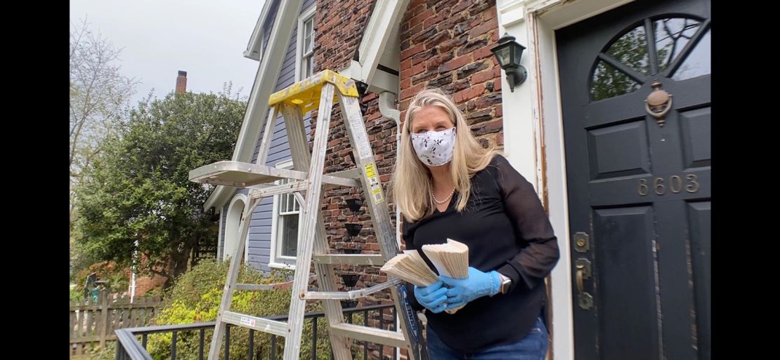 Liz Brent, a broker in Maryland, prepares a home for sale.