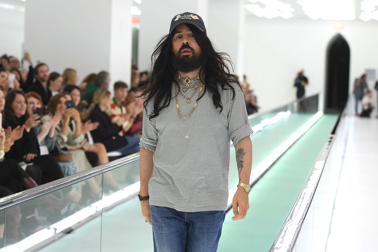 Designer Alessandro Michele at the Gucci Spring-Summer 2020 fashion show during Milan Fashion Week 