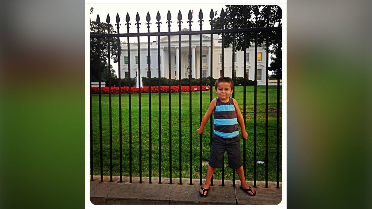 Jack Rico standing in front of the White House when he was a four-year-old. 