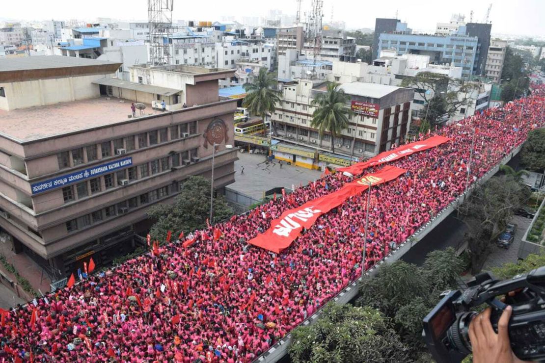 ASHAs from Yadgir district in Karnataka staged a mass protest in January for better pay.