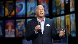 Bob Chapek, chairman of Walt Disney Parks and Experiences, speaks during a media preview of the D23 Expo 2019 in Anaheim, California, U.S., on Thursday, Aug. 22, 2019. Walt Disney Co. is turning the D23 Expo, the biennial fan conclave, into a big push for its new streaming services. Photographer: Patrick T. Fallon/Bloomberg via Getty Images