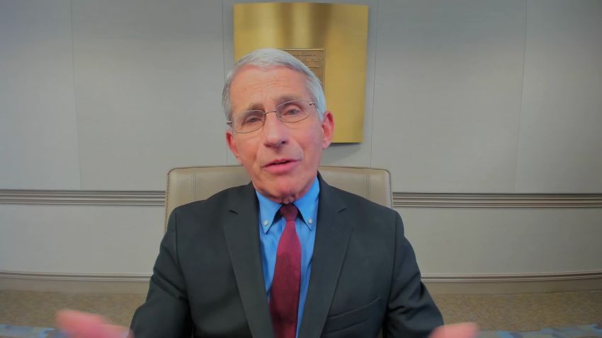 Dr. Anthony Fauci speaks during an interview with CNN on May 27.