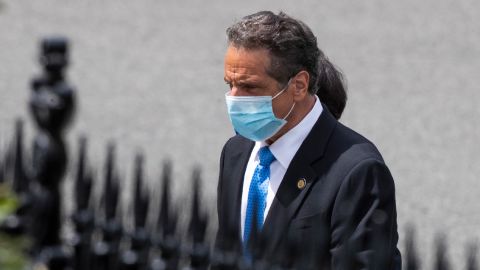 New York Gov. Andrew Cuomo walks towards the West Wing as he arrives at the White House for a meeting with President Donald Trump on Wednesday, May 27, 2020.