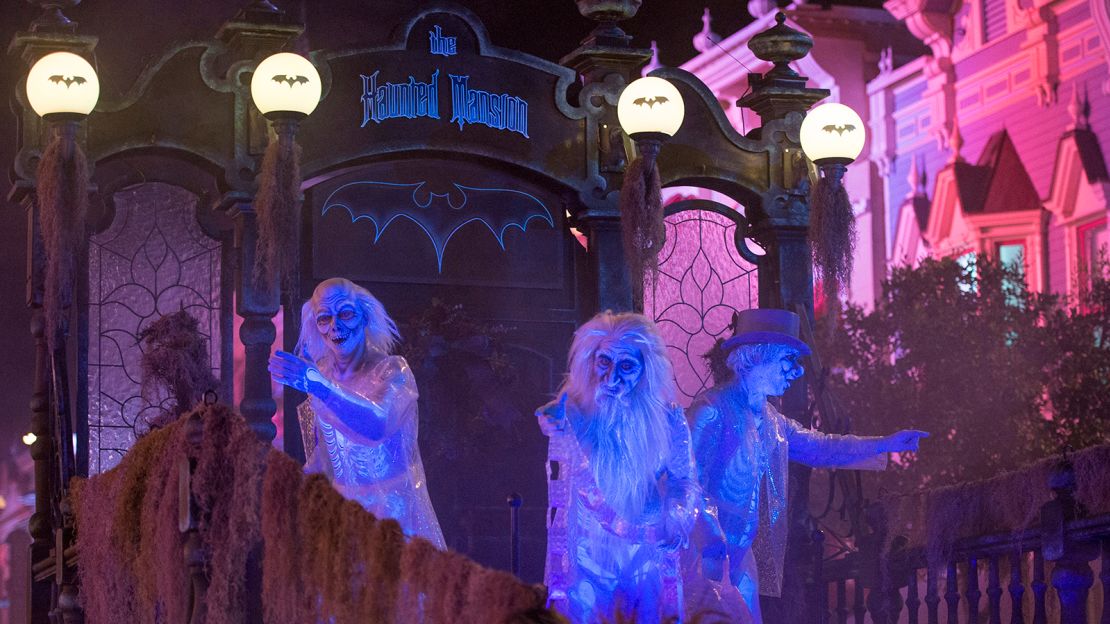 Events such as Mickey's Boo-to-You Halloween Parade feature the ghostly inhabitants of the Haunted Mansion, one of Martin Lewison's favorite attractions.