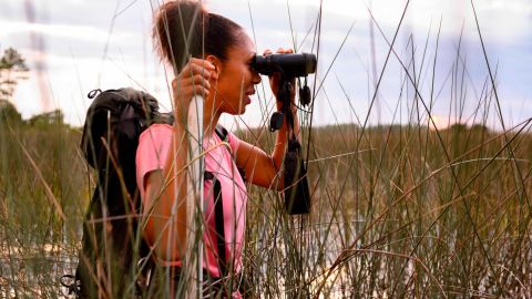Corina Newsome, 27, studies biology as a master's student at Georgia Southern University with a particular focus on seaside sparrows.