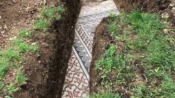 Photo posted to Facebook by the town of Negrar, Italy, where a mosaic floor has been discovered underground.