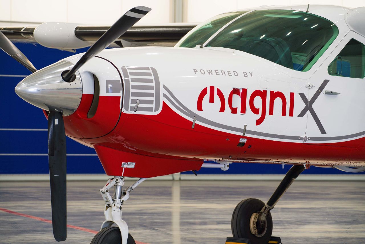 The aircraft uses electric propulsion systems manufactured by magniX.