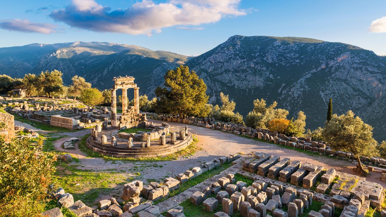 <strong>Delphi, Greece: </strong>Known to Greeks as the "navel of the world," Delphi is where ancient visitors sought out divine wisdom via an oracle. Ancient astronaut theorist Giorgio Tsoukalos has proposed it was the location of a transmitter used to communicate with aliens.