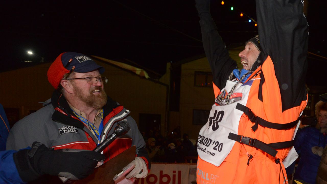 Waerner raised his arms in triumph after winning.