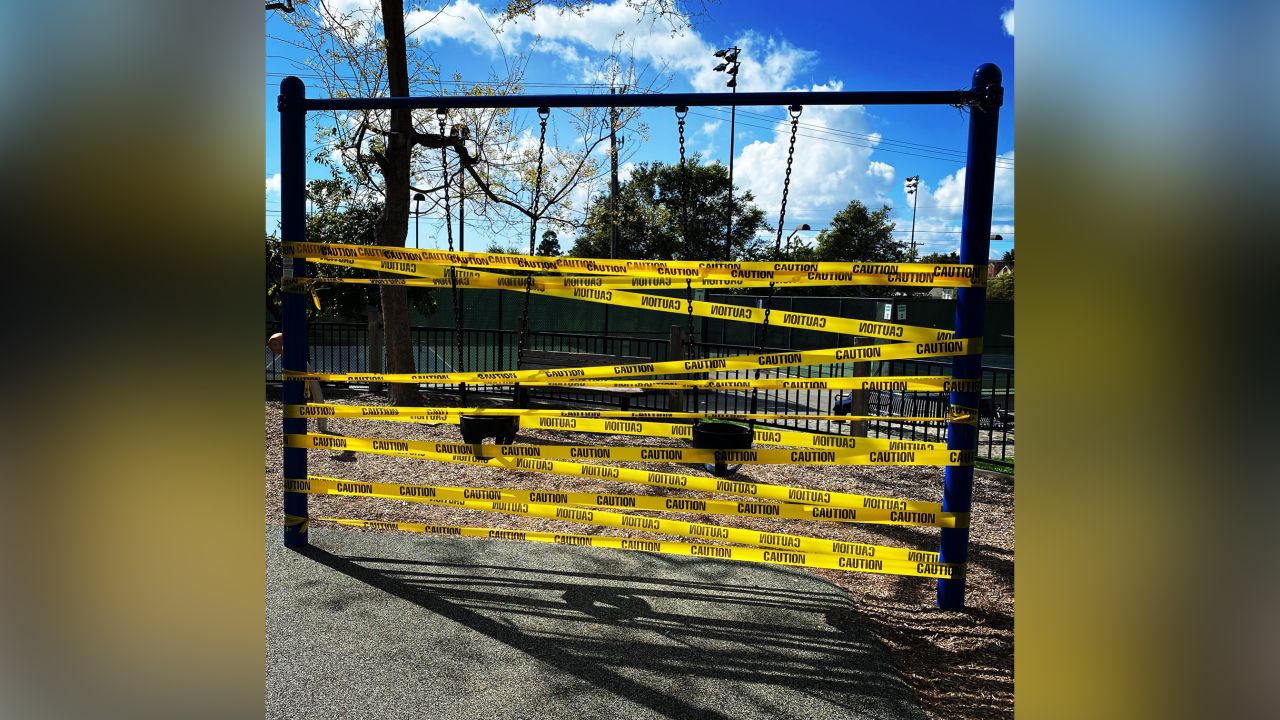 One participant sent the California Historical Society a picture of their local park closed to capture their experience with the pandemic.
