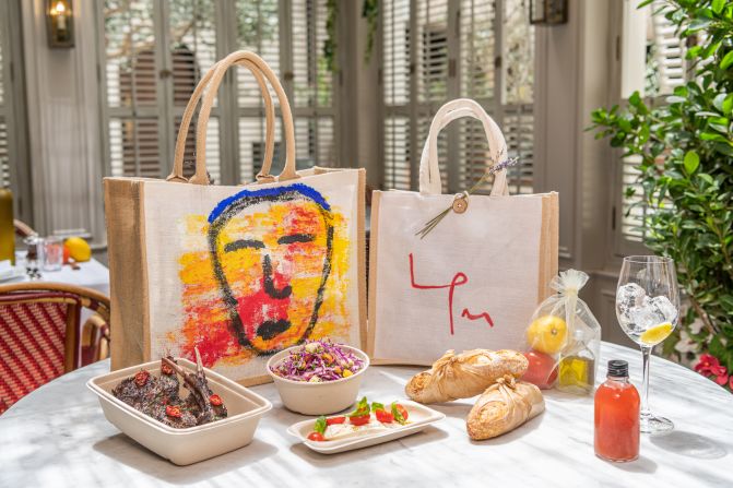 LPM's food comes in a hand-painted canvas tote, representing the artwork on the restaurant walls, and has its own Spotify playlist.