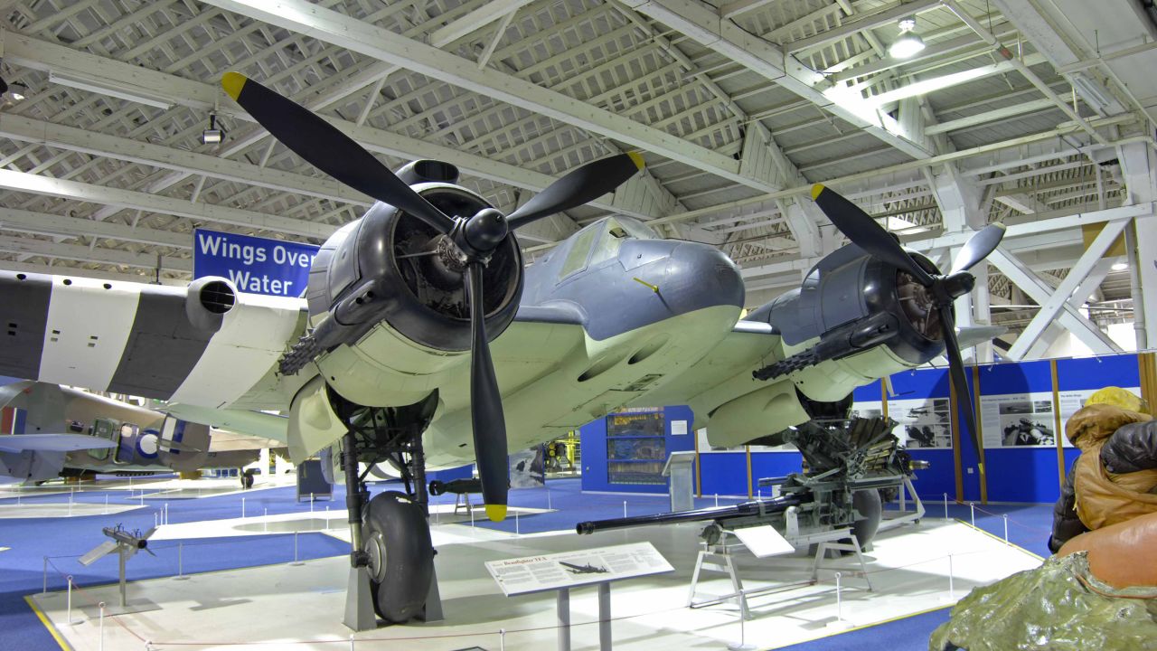 A well preserved example of a  Bristol Beaufighter TF.X at the RAF Museum, London.
