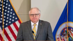Minnesota Gov. Tim Walz speaks during a news conference Friday, May 29, 2020, St. Paul, Minn., as he talked about the unrest in the wake of the death of George Floyd while he was in custody of Minneapolis police.