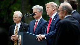 President Donald Trump speaks during a news conference in the Rose Garden of the White House, Friday, May 29, 2020, in Washington. 