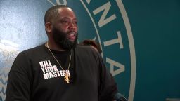 Killer Mike speaks during the unrest in Atlanta on May 29.