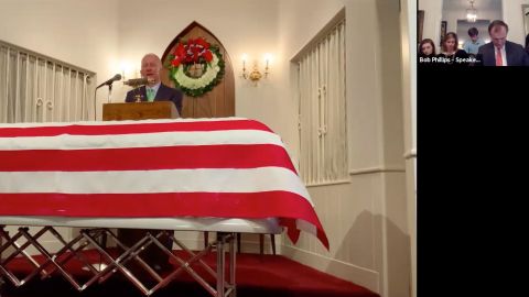 A video recording of Donald Truett Phillips funeral service two days earlier played during the virtual memories service.