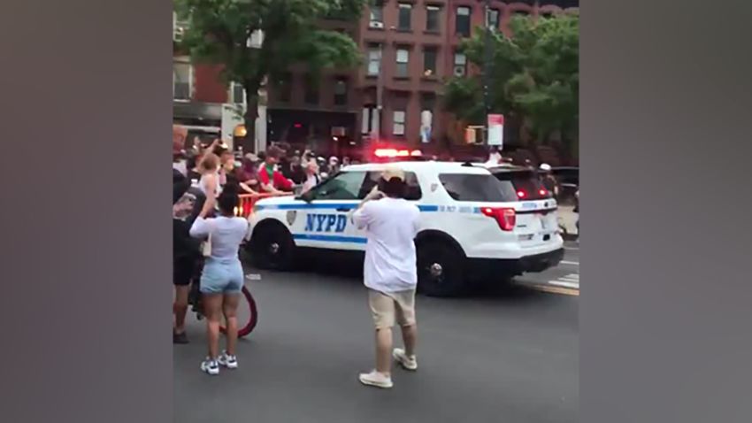 nypd truck george floyd protest